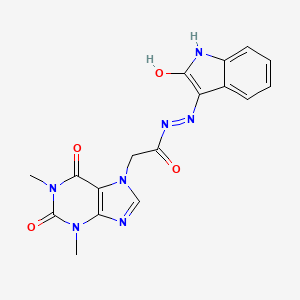 2-(1,3-dimethyl-2,6-dioxopurin-7-yl)-N'-(2-oxoindol-3-yl)acetohydrazide