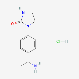 molecular formula C11H16ClN3O B1382527 1-[4-(1-Aminoethyl)phenyl]imidazolidin-2-one hydrochloride CAS No. 1803582-48-0