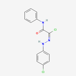 (1E)-2-anilino-N-(4-chlorophenyl)-2-oxoethanehydrazonoyl chloride