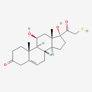 (8S,9S,10R,11S,13S,14S,17R)-11,17-dihydroxy-10,13-dimethyl-17-(2-sulfanylacetyl)-2,4,7,8,9,11,12,14,15,16-decahydro-1H-cyclopenta[a]phenanthren-3-one