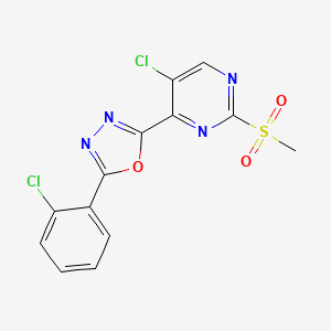 molecular formula C13H8Cl2N4O3S B13825322 5-Chloro-4-[5-(2-chlorophenyl)-1,3,4-oxadiazol-2-yl]-2-(methylsulfonyl)pyrimidine 