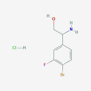 molecular formula C8H10BrClFNO B1382533 2-Amino-2-(4-bromo-3-fluorophenyl)ethan-1-ol hydrochloride CAS No. 1803598-93-7