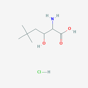 molecular formula C8H18ClNO3 B1382535 2-Amino-3-hydroxy-5,5-dimethylhexanoic acid hydrochloride CAS No. 1803561-82-1