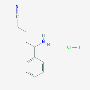 molecular formula C11H15ClN2 B1382538 5-氨基-5-苯基戊腈盐酸盐 CAS No. 1803586-49-3