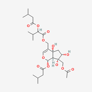 [(1S,4aR,6S,7S,7aS)-7-(acetyloxymethyl)-4a,6,7-trihydroxy-1-(3-methylbutanoyloxy)-1,5,6,7a-tetrahydrocyclopenta[c]pyran-4-yl]methyl 3-methyl-2-(3-methylbutanoyloxy)butanoate