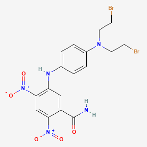 molecular formula C17H17Br2N5O5 B13825406 5-(p-(Bis(2-bromoethyl)amino)anilino)-2,4-dinitrobenzamide CAS No. 32869-03-7