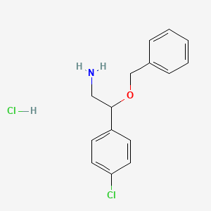 molecular formula C15H17Cl2NO B1382545 2-(Benzyloxy)-2-(4-chlorophenyl)ethan-1-amine hydrochloride CAS No. 1803609-96-2