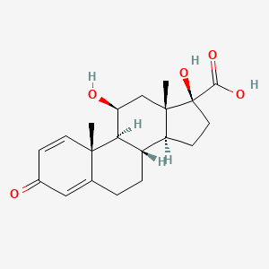 molecular formula C20H26O5 B13825468 (8S,9S,10R,11S,13S,14S,17S)-11,17-dihydroxy-10,13-dimethyl-3-oxo-7,8,9,11,12,14,15,16-octahydro-6H-cyclopenta[a]phenanthrene-17-carboxylic acid 