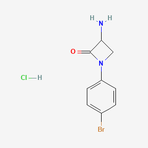 molecular formula C9H10BrClN2O B1382548 3-Amino-1-(4-bromophenyl)azetidin-2-one hydrochloride CAS No. 1803566-69-9