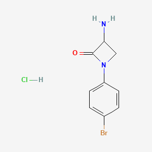 molecular formula C9H10BrClN2O B1382548 3-氨基-1-(4-溴苯基)氮杂环丁-2-酮盐酸盐 CAS No. 1803566-69-9