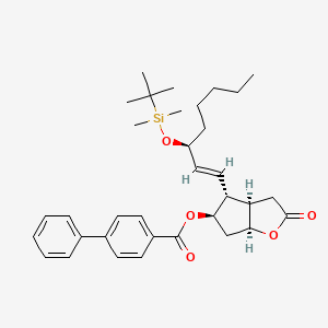 (3aR,4R,5R,6aS)-4-((S,E)-3-((tert-butyldimethylsilyl)oxy)oct-1-en-1-yl)-2-oxohexahydro-2H-cyclopenta[b]furan-5-yl [1,1'-biphenyl]-4-carboxylate