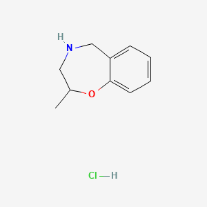 molecular formula C10H14ClNO B1382552 2-Methyl-2,3,4,5-tetrahydro-1,4-benzoxazepine hydrochloride CAS No. 1803595-52-9