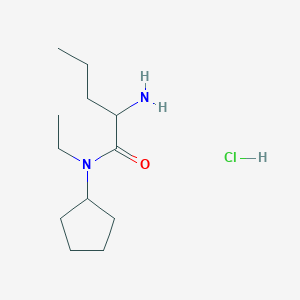 molecular formula C12H25ClN2O B1382554 Clorhidrato de 2-amino-N-ciclopentil-N-etilpentanamida CAS No. 1803570-41-3