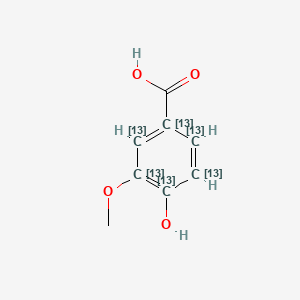 molecular formula C8H8O4 B13825565 4-hydroxy-3-methoxy(1,2,3,4,5,6-13C6)cyclohexa-1,3,5-triene-1-carboxylic acid 