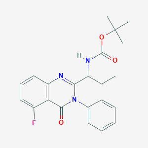 molecular formula C22H24FN3O3 B13825612 (S)-[1-(5-fluoro-4-oxo-3-phenyl-3,4-dihydro-quinazolin-2-yl)-propyl]-carbamic acid tert-butyl ester 