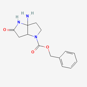 molecular formula C14H17N3O3 B1382565 Benzyl 3a-amino-5-oxohexahydropyrrolo[3,2-b]pyrrole-1(2H)-carboxylate CAS No. 1445950-75-3
