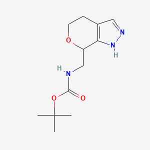 molecular formula C12H19N3O3 B1382566 tert-Butyl ((2,4,5,7-tetrahydropyrano[3,4-c]pyrazol-7-yl)methyl)carbamate CAS No. 1445951-11-0