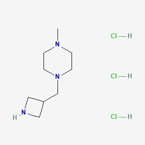 molecular formula C9H22Cl3N3 B1382568 1-[(氮杂环丁-3-基)甲基]-4-甲基哌嗪三盐酸盐 CAS No. 1803610-06-1