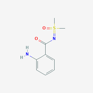 molecular formula C9H12N2O2S B1382572 2-氨基-N-[二甲基(氧代)-λ6-硫代亚胺]苯甲酰胺 CAS No. 1803590-93-3