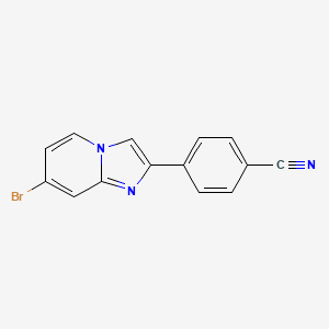 molecular formula C14H8BrN3 B1382575 4-(7-Bromoimidazo[1,2-a]pyridin-2-yl)benzonitrile CAS No. 1984063-13-9