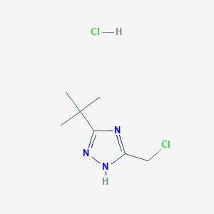 molecular formula C7H13Cl2N3 B1382578 5-tert-butyl-3-(chloromethyl)-1H-1,2,4-triazole hydrochloride CAS No. 1803592-05-3