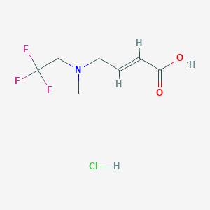 molecular formula C7H11ClF3NO2 B1382582 4-[Methyl(2,2,2-trifluoroethyl)amino]but-2-enoic acid hydrochloride CAS No. 1807938-93-7