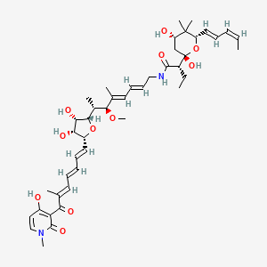 (2S)-2-[(2S,4S,6S)-2,4-dihydroxy-5,5-dimethyl-6-[(1E,3Z)-penta-1,3-dienyl]oxan-2-yl]-N-[(2E,4E,6S,7R)-7-[(2S,3S,4R,5R)-3,4-dihydroxy-5-[(1E,3E,5E)-7-(4-hydroxy-1-methyl-2-oxopyridin-3-yl)-6-methyl-7-oxohepta-1,3,5-trienyl]oxolan-2-yl]-6-methoxy-5-methylocta-2,4-dienyl]butanamide