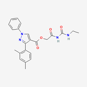 [2-(Ethylcarbamoylamino)-2-oxoethyl] 3-(2,4-dimethylphenyl)-1-phenylpyrazole-4-carboxylate