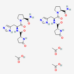 acetic acid;(2S)-N-[(2S)-1-[(2S)-2-carbamoylpyrrolidin-1-yl]-3-(1H-imidazol-5-yl)-1-oxopropan-2-yl]-5-oxopyrrolidine-2-carboxamide