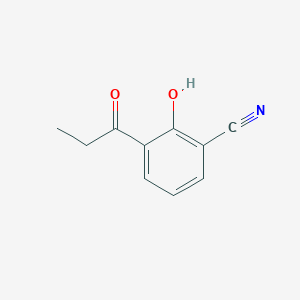 molecular formula C10H9NO2 B1382585 Benzonitrile, 2-hydroxy-3-(1-oxopropyl)- CAS No. 99184-81-3