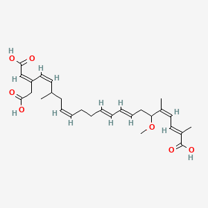 (2E,4Z,8E,10E,14Z,18Z,20Z)-20-(carboxymethyl)-6-methoxy-2,5,17-trimethyldocosa-2,4,8,10,14,18,20-heptaenedioic acid