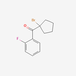 molecular formula C12H12BrFO B1382588 alpha-Bromocyclopentyl-(2-fluorophenyl)ketone CAS No. 1616657-67-0