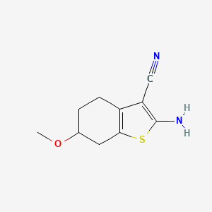 molecular formula C10H12N2OS B1382590 2-Amino-6-methoxy-4,5,6,7-tetrahydro-1-benzothiophene-3-carbonitrile CAS No. 13145-85-2