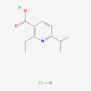 molecular formula C11H16ClNO2 B1382592 2-Ethyl-6-(propan-2-yl)pyridine-3-carboxylic acid hydrochloride CAS No. 1803610-58-3