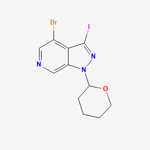 molecular formula C11H11BrIN3O B1382598 4-Bromo-3-iodo-1-(tetrahydro-2H-pyran-2-yl)-1H-pyrazolo[3,4-c]pyridine CAS No. 1416713-27-3