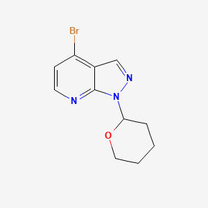 molecular formula C11H12BrN3O B1382601 4-Bromo-1-(tetrahydro-2H-pyran-2-yl)-1H-pyrazolo[3,4-b]pyridine CAS No. 1416713-40-0