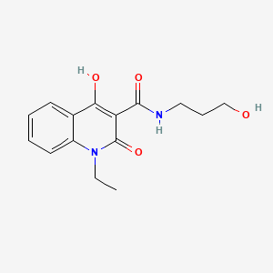 molecular formula C15H18N2O4 B13826073 1-ethyl-4-hydroxy-N-(3-hydroxypropyl)-2-oxo-1,2-dihydroquinoline-3-carboxamide 