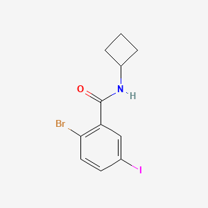 molecular formula C11H11BrINO B1382623 2-溴-N-环丁基-5-碘苯甲酰胺 CAS No. 1880297-66-4