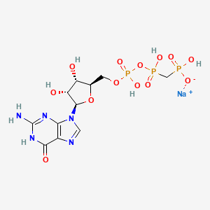 sodium;[[[(2R,3S,4R,5R)-5-(2-amino-6-oxo-1H-purin-9-yl)-3,4-dihydroxyoxolan-2-yl]methoxy-hydroxyphosphoryl]oxy-hydroxyphosphoryl]methyl-hydroxyphosphinate