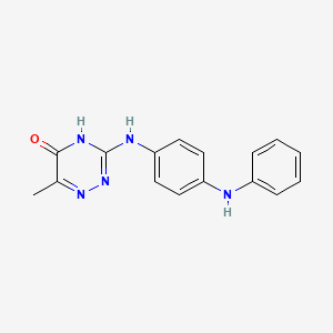 molecular formula C16H15N5O B13826284 3-(4-anilinoanilino)-6-methyl-2H-1,2,4-triazin-5-one 