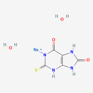 sodium;2-sulfanylidene-7,9-dihydro-3H-purin-1-ide-6,8-dione;dihydrate