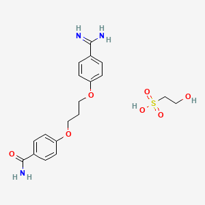 4-[3-(4-Carbamimidoylphenoxy)propoxy]benzamide;2-hydroxyethanesulfonic acid