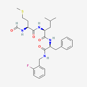 (S)-N-((S)-1-(2-fluorobenzylamino)-1-oxo-3-phenylpropan-2-yl)-2-((S)-2-formamido-4-(methylthio)butanamido)-4-methylpentanamide