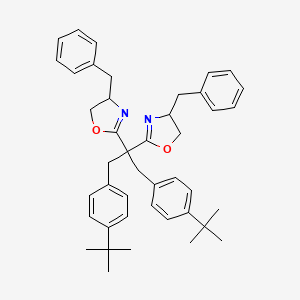 molecular formula C43H50N2O2 B13826422 4-Benzyl-2-[2-(4-benzyl-4,5-dihydro-1,3-oxazol-2-yl)-1,3-bis(4-tert-butylphenyl)propan-2-yl]-4,5-dihydro-1,3-oxazole 