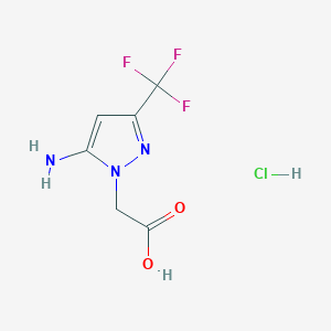 molecular formula C6H7ClF3N3O2 B1382647 [5-氨基-3-(三氟甲基)-1H-吡唑-1-基]乙酸盐酸盐 CAS No. 1823547-05-2