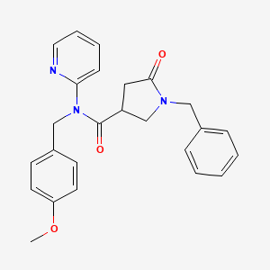 1-benzyl-N-(4-methoxybenzyl)-5-oxo-N-(pyridin-2-yl)pyrrolidine-3-carboxamide