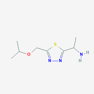 molecular formula C8H15N3OS B1382652 1-{5-[(Propan-2-yloxy)methyl]-1,3,4-thiadiazol-2-yl}ethan-1-amine CAS No. 1565395-60-9
