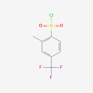 molecular formula C8H6ClF3O2S B1382654 2-Methyl-4-(trifluoromethyl)benzene-1-sulfonyl chloride CAS No. 1261764-47-9