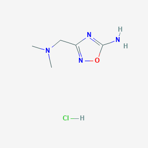 molecular formula C5H11ClN4O B1382657 3-[(二甲氨基)甲基]-1,2,4-噁二唑-5-胺盐酸盐 CAS No. 1987045-85-1