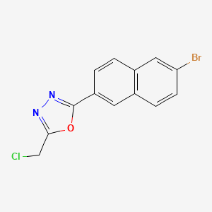 molecular formula C13H8BrClN2O B1382659 2-(6-Bromonaphthalen-2-yl)-5-(chloromethyl)-1,3,4-oxadiazole CAS No. 1550183-92-0